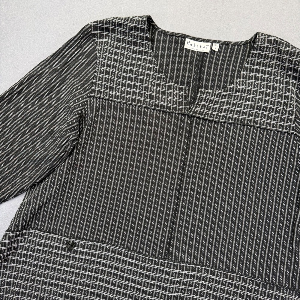 Habitat Clothes to Live In‎ Womens Small Black White Mixed Stripe Tunic Top